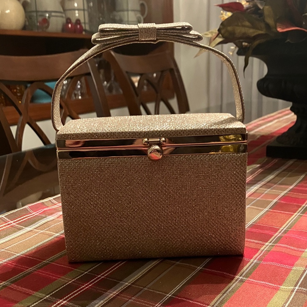 ❤️ Gorgeous Gold Sparkle Box Purse Crossbody Option
